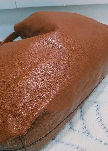 matraş Bej Deri Kadın Omuz Çantası - Görsel 7