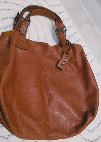 matraş Bej Deri Kadın Omuz Çantası - Görsel 9