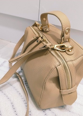 elle Bej Deri Kadın Çanta - Minimalist Tasarım - Görsel 6