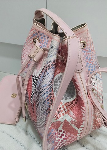 Beymen Pembe Yılan Desenli Çanta - Görsel 3