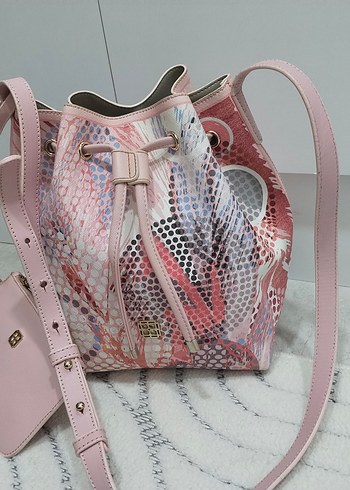 Beymen Pembe Yılan Desenli Çanta - Görsel 2