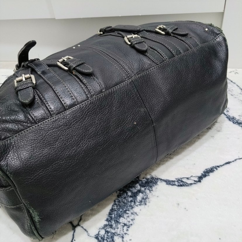 MANGO Kemer Detaylı Siyah Deri Kadın Çanta GERCEK DANA DERİ - Görsel 5