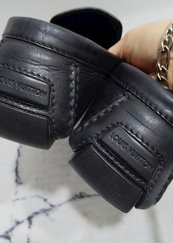Louis Vuitton Klasik Siyah Deri Tokalı Erkek Loafer #46 numara - Görsel 8