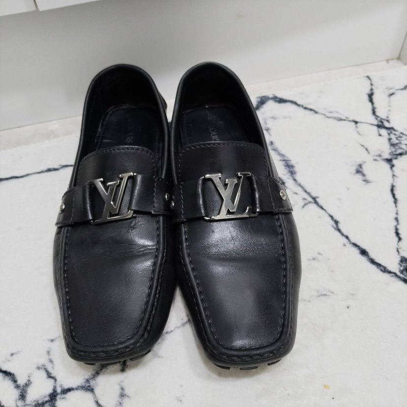 Louis Vuitton Klasik Siyah Deri Tokalı Erkek Loafer #46 numara - Görsel 2