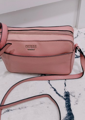 Guess Pudra Pembe Deri Kadın Çapraz Çanta - Görsel 6