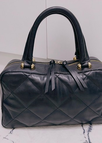 Klasik Siyah hakiki Deri Kadın Çanta İran markasi - Görsel 3