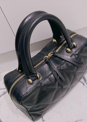 Klasik Siyah hakiki Deri Kadın Çanta İran markasi - Görsel 4