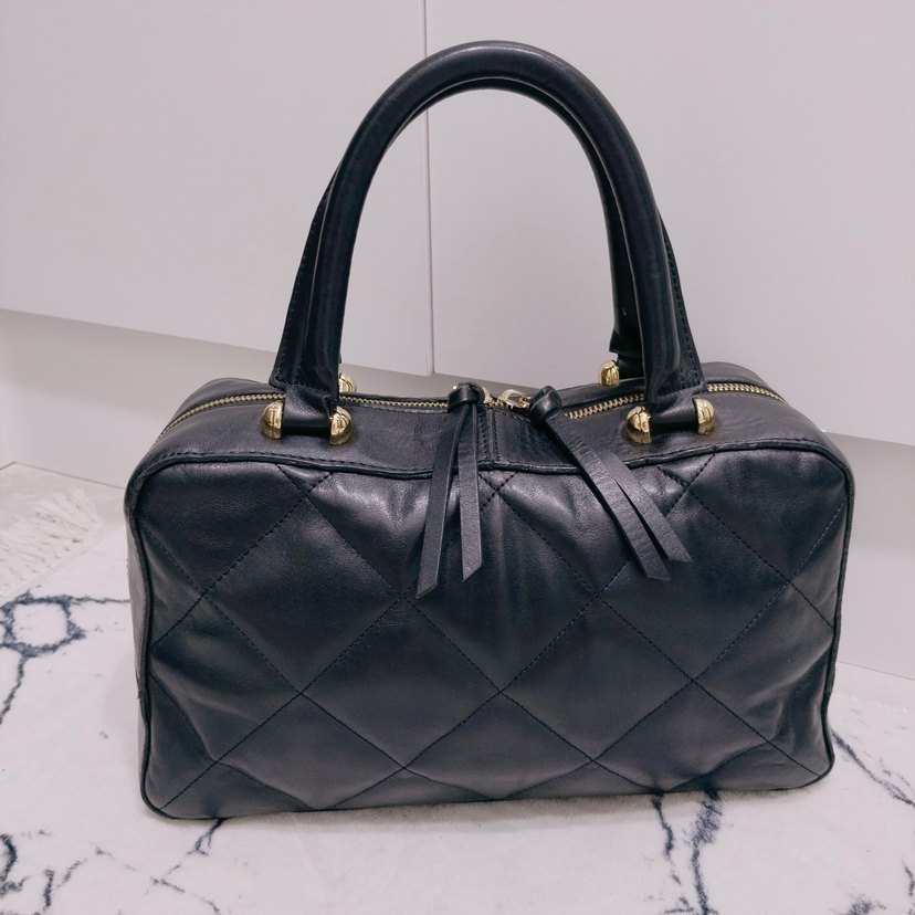 Klasik Siyah hakiki Deri Kadın Çanta İran markasi - Görsel 3