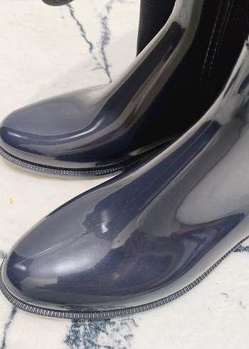 TOMMY Siyah Çizgili Dizüstü Lastik Çizme - Görsel 10