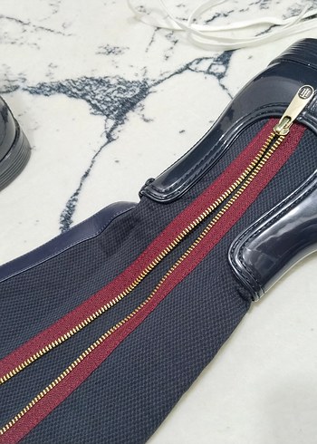 TOMMY Siyah Çizgili Dizüstü Lastik Çizme - Görsel 8