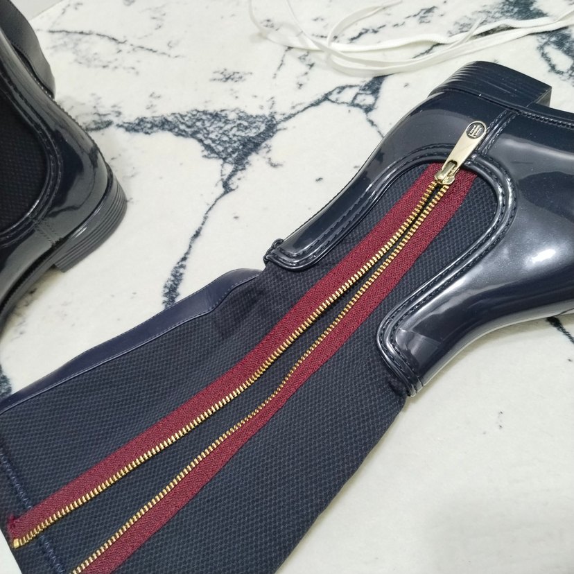 TOMMY Siyah Çizgili Dizüstü Lastik Çizme - Görsel 4