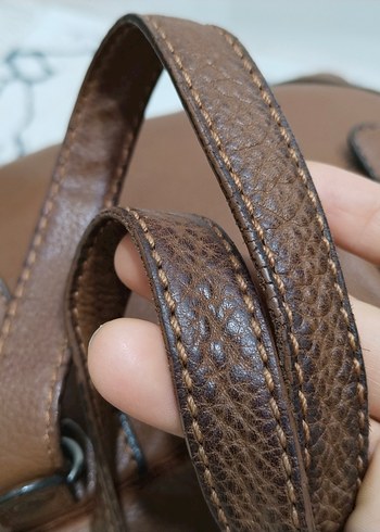 LACOSTE Bej Kadın Deri Tokalı Çanta hakiki deri - Görsel 5