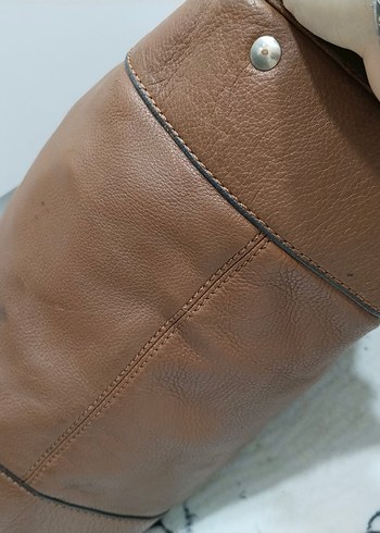 LACOSTE Bej Kadın Deri Tokalı Çanta hakiki deri - Görsel 4