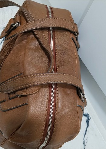 LACOSTE Bej Kadın Deri Tokalı Çanta hakiki deri - Görsel 8