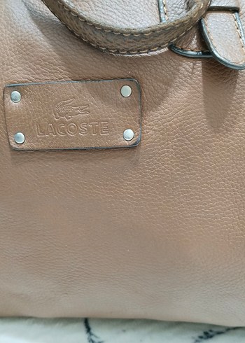 LACOSTE Bej Kadın Deri Tokalı Çanta hakiki deri - Görsel 2