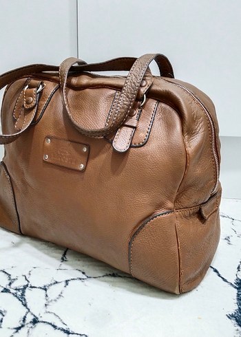 LACOSTE Bej Kadın Deri Tokalı Çanta hakiki deri - Görsel 10