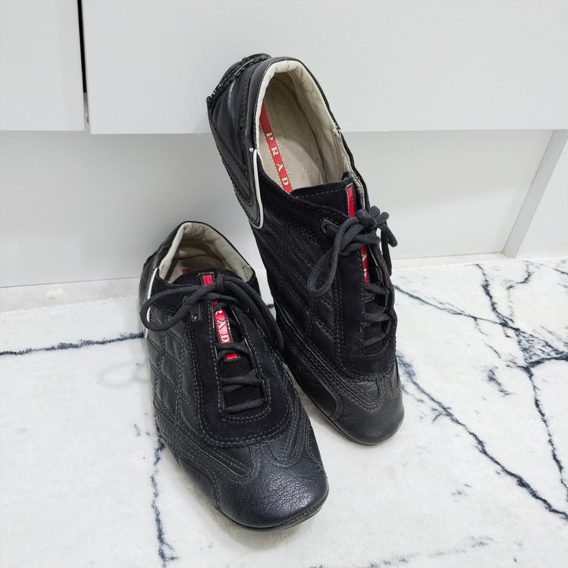 PRADA Siyah Bağcıklı Erkek Spor Ayakkabı - Görsel 4