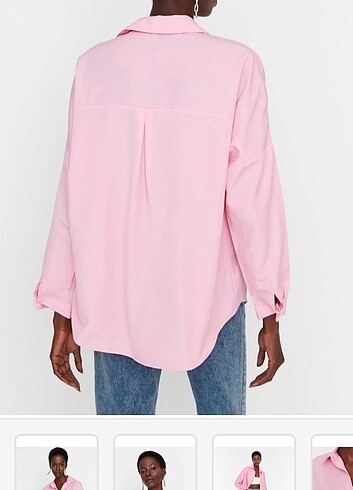 Trendyol & Milla Pembe oversize gömlek 