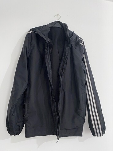 Erkek Siyah yağmurluk Adidas orjinal