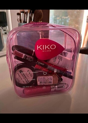 Kiko Kiko pembe Makyaj çantası 