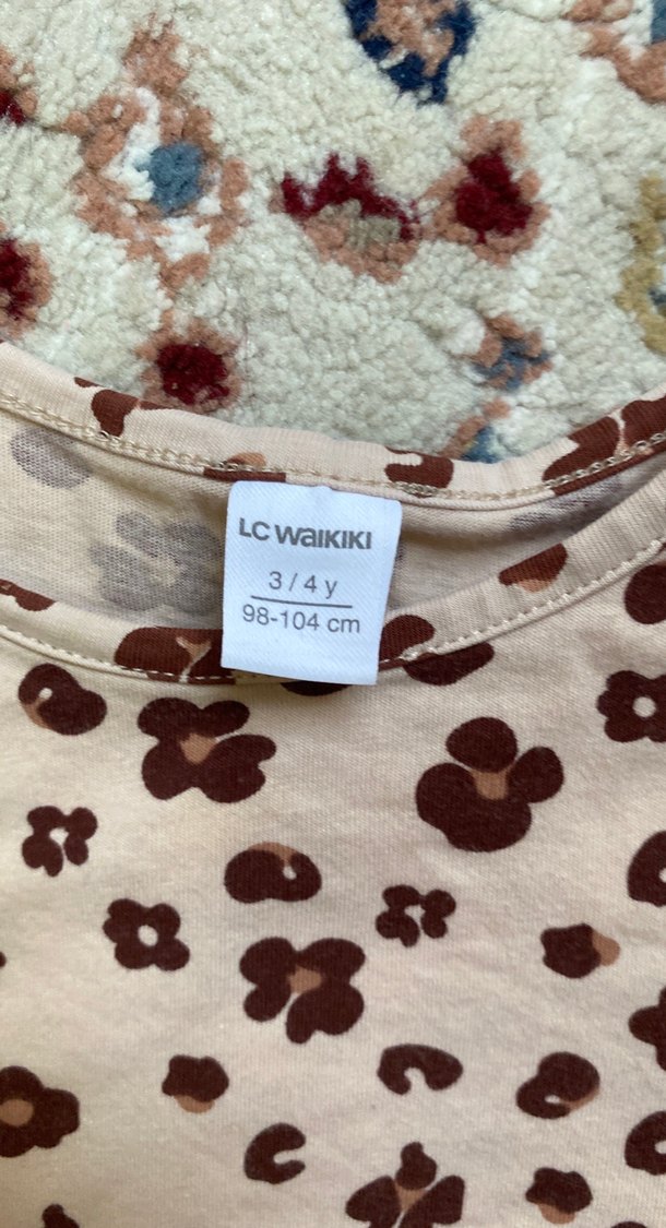 Kız Çocuk Bohem Pastel Kahverengi Uzun Kollu Tişört - Görsel 2