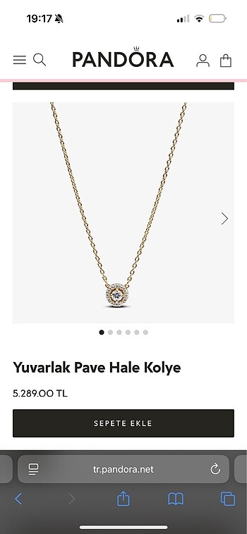 Pandora Altın kaplama kolye