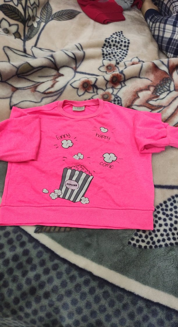 Kız Çocuk Pembe Baskılı Sweatshirt — görsel 2/2
