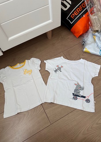 Kız Çocuk Baskılı Beyaz Tişört