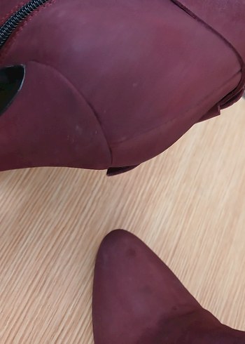 39 Beden bordo Renk Bordo Süet Stiletto Topuklu Kadın Bot