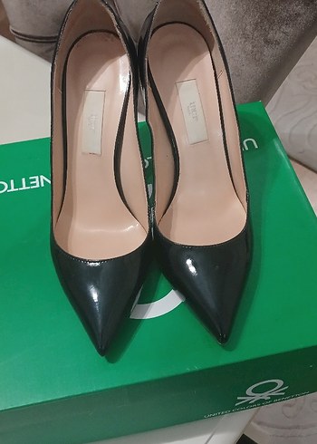 Kadın Yeşil Parlak Stiletto Topuklu Ayakkabı