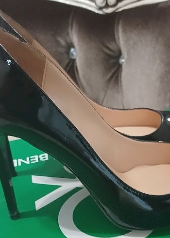 inci Kadın Yeşil Parlak Stiletto Topuklu Ayakkabı