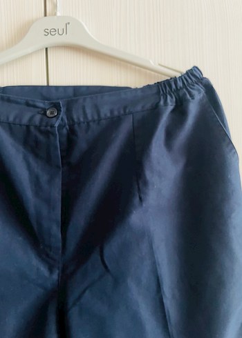 Lacivert
 Keten Rahat Kesim Kadın Pantolon - Görsel 2