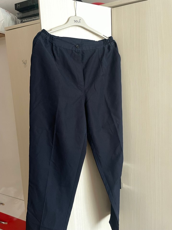 Lacivert
 Keten Rahat Kesim Kadın Pantolon - Görsel 3