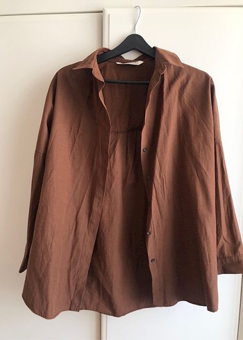 Kadın Kahverengi Gömlek - Görsel 2