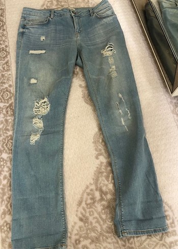 Gri Mavi Kadın Denim Rahat Kesim Jean - Görsel 3