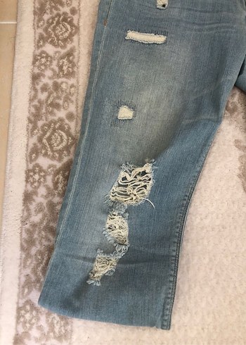 Gri Mavi Kadın Denim Rahat Kesim Jean - Görsel 2