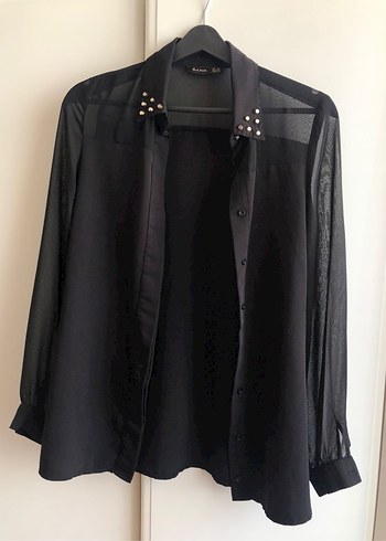 Siyah Düğmeli Gotik Kadın Gömlek - Görsel 3