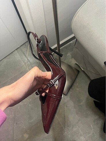 38 Beden Zara Bordo Topuklu Ayakkabı