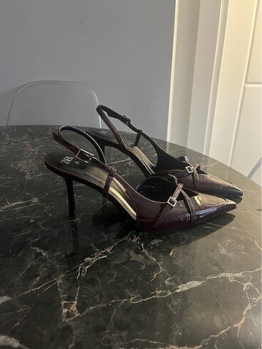 Zara Zara Bordo Topuklu Ayakkabı