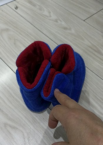 Mavi Erkek Çocuk Sıcak Terlik Velcro - Görsel 4