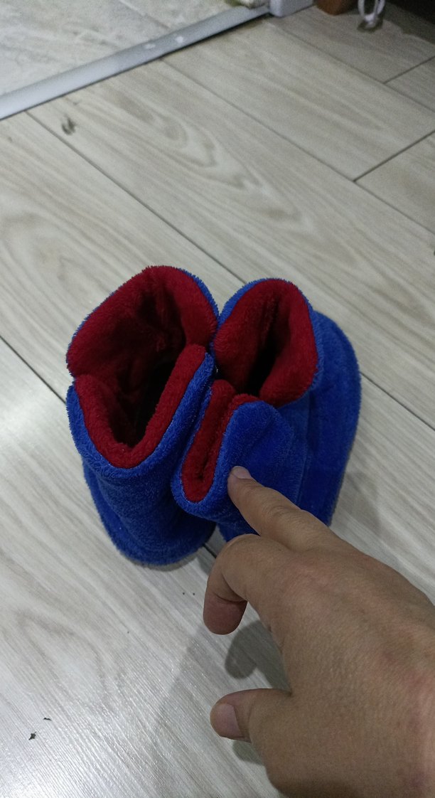 Mavi Erkek Çocuk Sıcak Terlik Velcro - Görsel 4