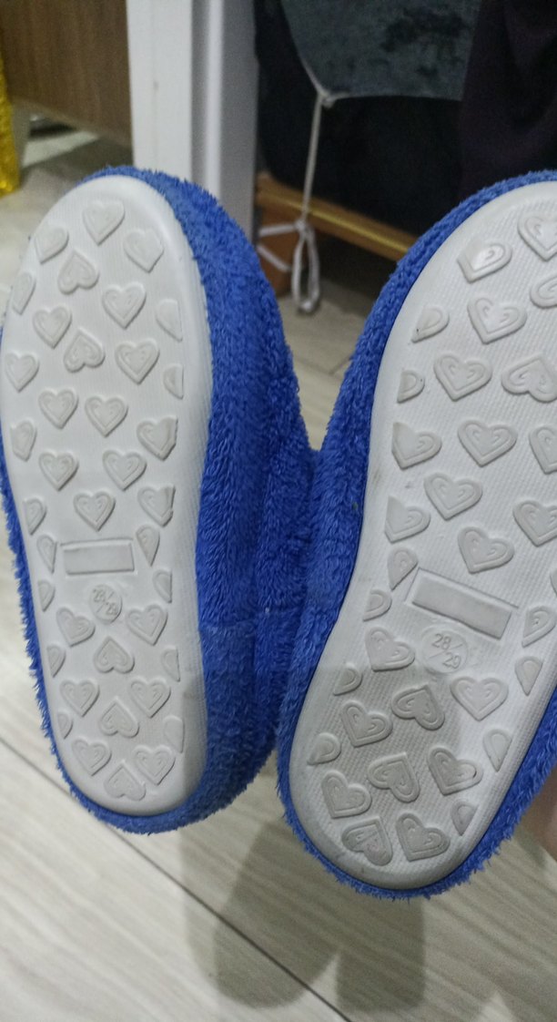 Mavi Erkek Çocuk Sıcak Terlik Velcro - Görsel 3