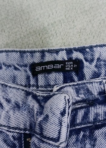 Gri Mavi Bol Kesim Düğmeli Kadın Kot Pantolon - Görsel 4