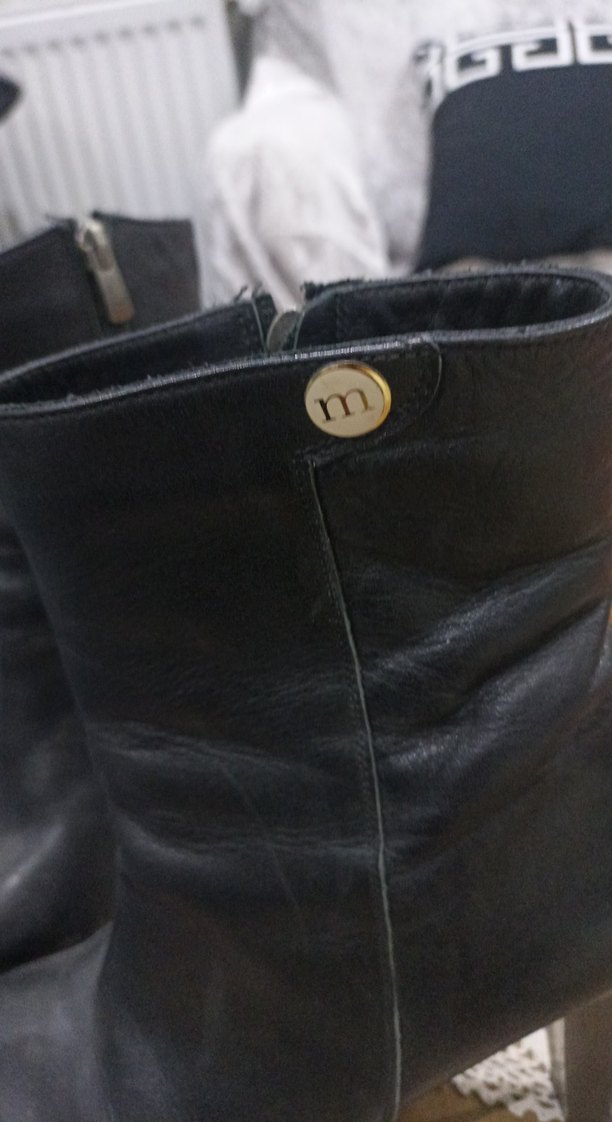 Kilitli Siyah Deri Platform Topuklu Bot - Görsel 3