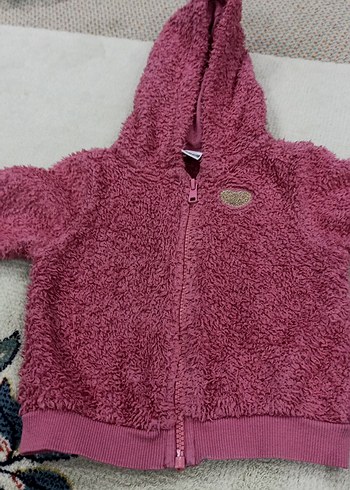 Kız Çocuk Pembe Kapüşonlu Kürklü Ceket - Görsel 4