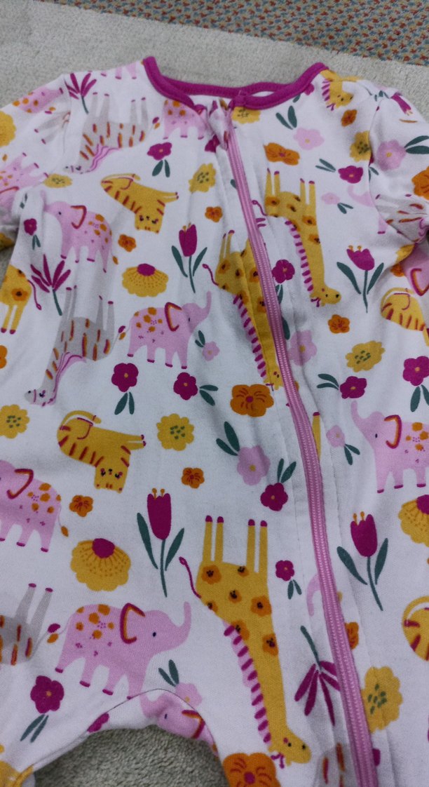 Renkli Baskılı Fermuarlı Bebek Kız Tulum - Görsel 2