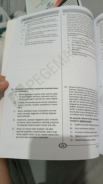  Beden Pegem Akademi DGS tamamı çözümlü 10 deneme