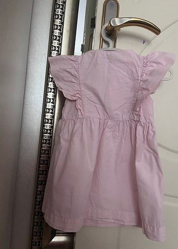 12-18 Ay Beden Zara marka düğmeli Pembe Kız Çocuk Elbise