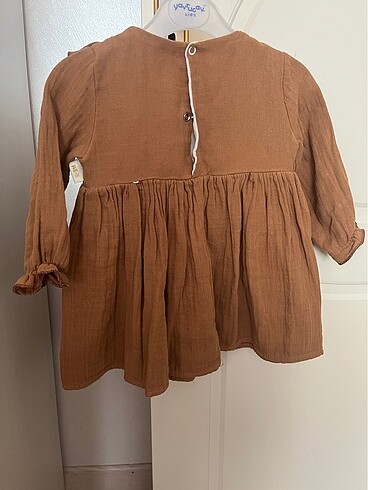 Zara Uzun kollu vintage elbise