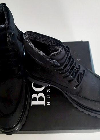 BOOS Siyah Kürklü Erkek Street Style Bot - Görsel 2